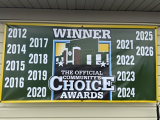 Community's Choice Awards winner wall at Advantage Chiropractic Clinic